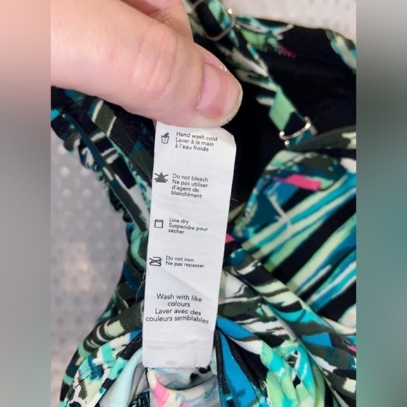 Women George Swimsuit tankini adjustable straps tropical pattern Sz medium - Picture 6 of 10